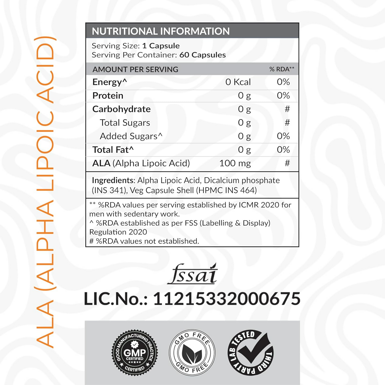 As-It-Is Atom Ala (Alpha Lipoic Acid) Veg Capsules