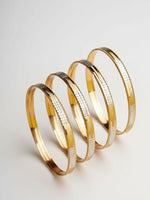 Thumbnail for NVR Women Set of 4 Gold Plated CZ Toned Bangle - Distacart