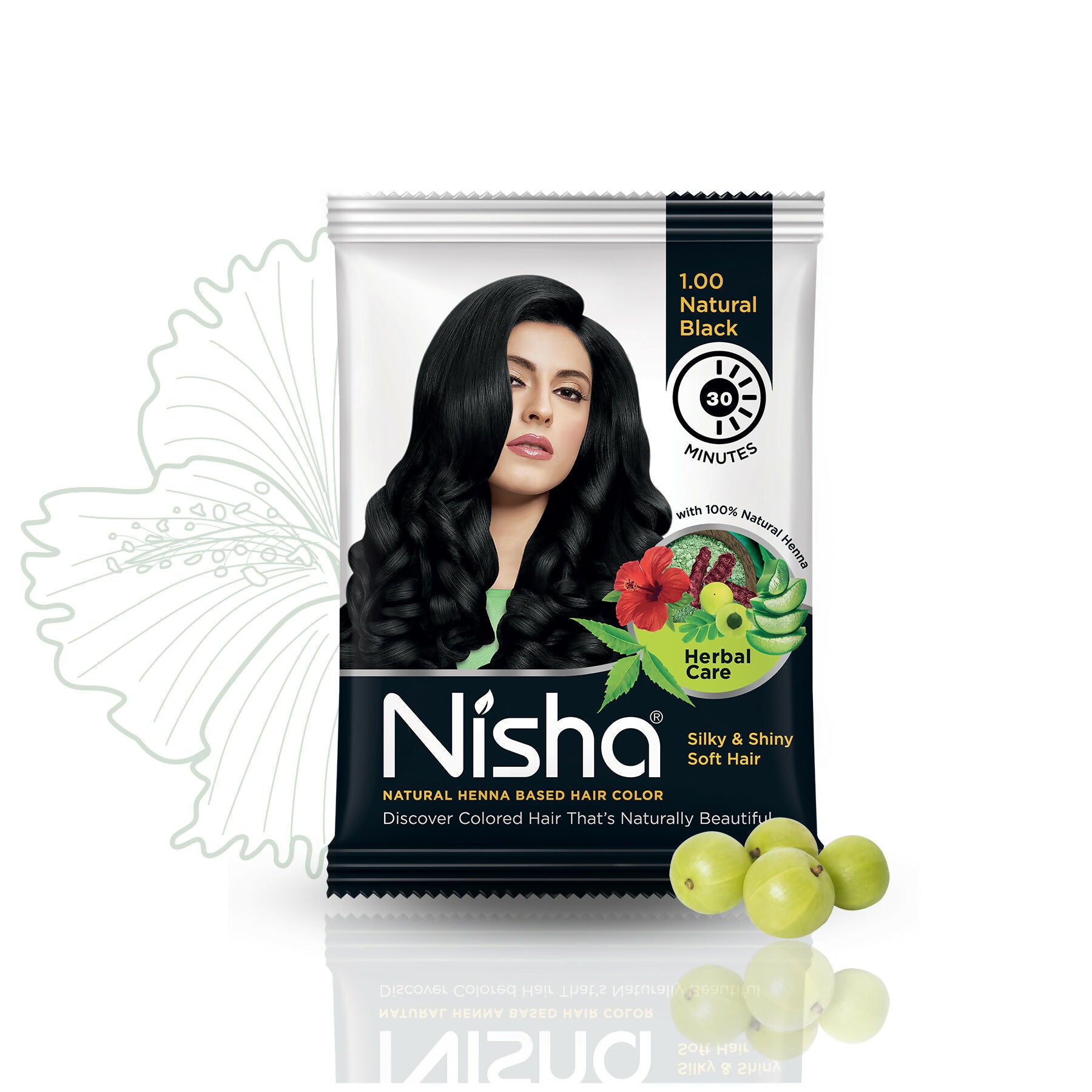 Nisha Henna Based Hair Colour For Women & Men Natural Black - Distacart