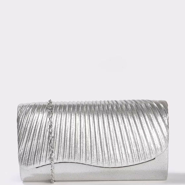 Joban Fashion Women Envelope Clutch With Chain Strap - Silver
