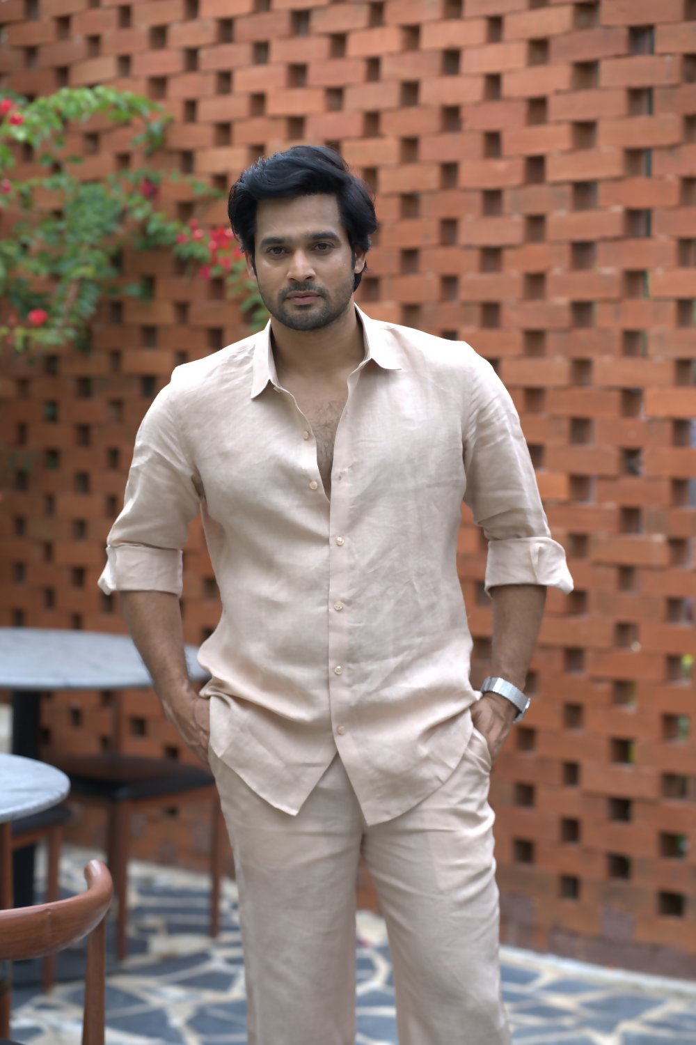 Linen Baige Oasis Dune Shirt By Hilo Design