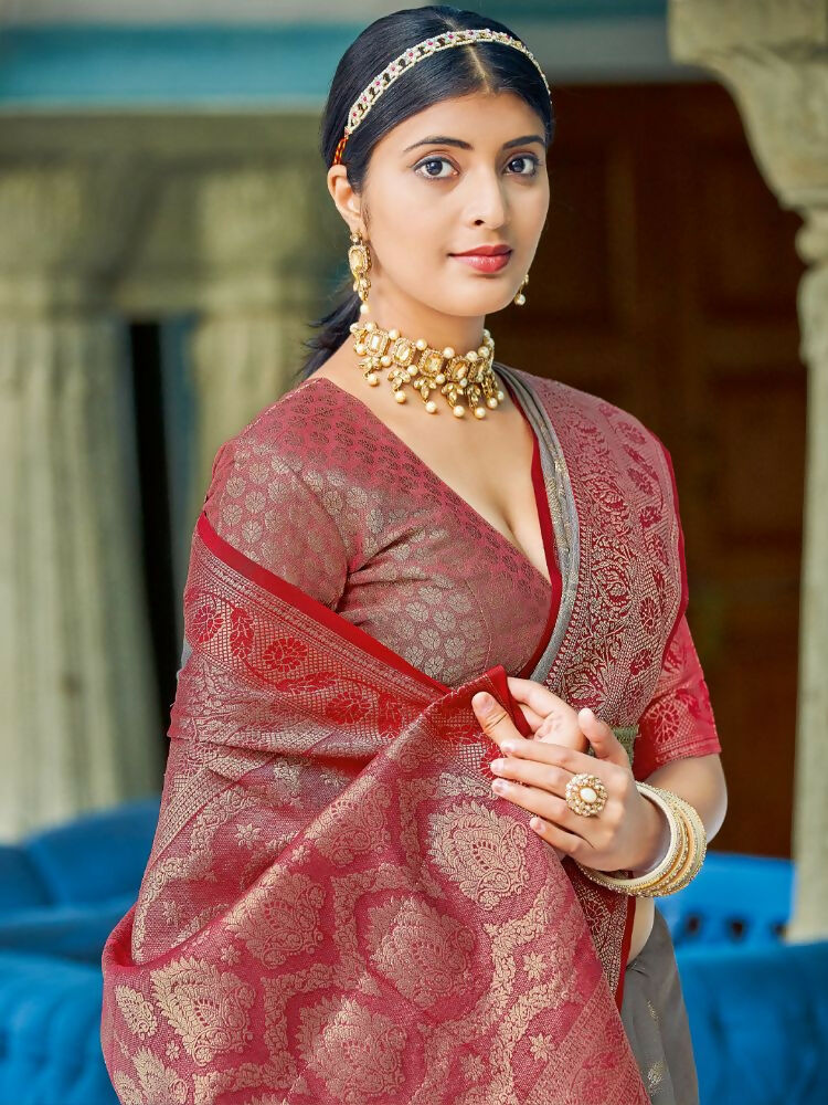 Astita Linen Cotton Grey Saree