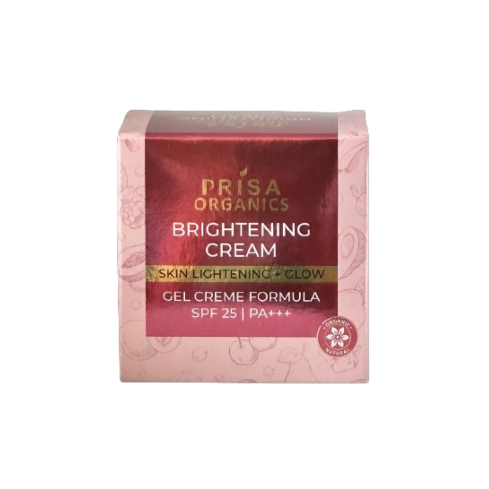 Prisa Organics Brightening Cream for Skin Lightening & Glow, Gel Cream Formula, SPF 25 PA+++ - Distacart