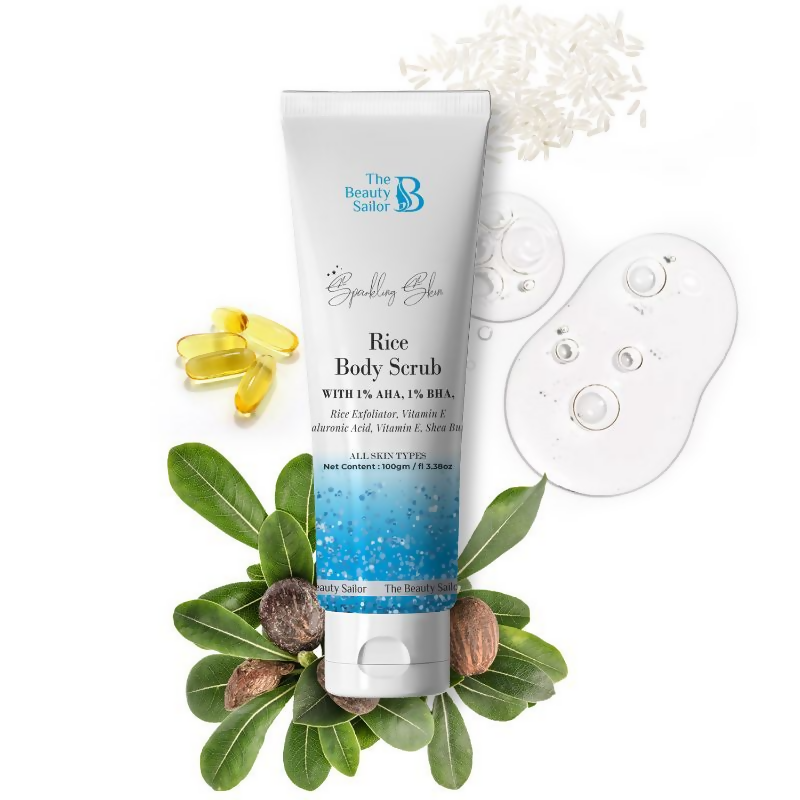 The Beauty Sailor Sparkling Skin Rice Body Scrub For Glowing Skin - Distacart