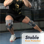 Thumbnail for Orth-rem Grey Elastic Knee Support Brace With Side Stabilizer- Large