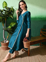 Thumbnail for Sangria Printed A-Line Kurta With Trouser
