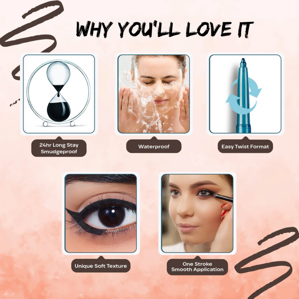 Faces Canada Ultime Pro Twist Eye Kajal Liner - Brown 02 - Distacart