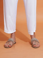 Thumbnail for Pahnaz Luxury Rayon Chikankari Handwork Palazzo-White - Dista