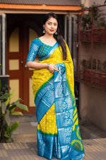 Thumbnail for Lemon Jute Silk Printed Saree with Unstitched Blouse - Hiral Fashion - Distacart