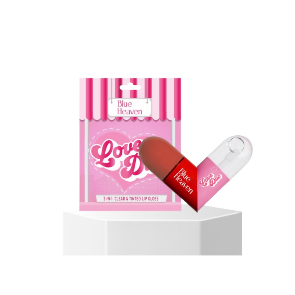 Blue Heaven Love Duo 2-In- 1 Clear & Tinted Lip Gloss - Boo (Clear + Brown)