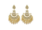 Thumbnail for Joban Fashion Women Kundan Pearl Golden White Earrings - Distacart