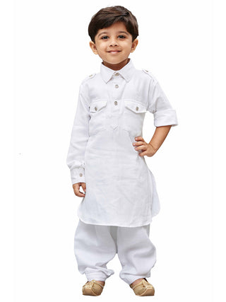 Vastramay Traditional Pathani Khan Suit Set For Boys Made by Pure Cotton - Distacart