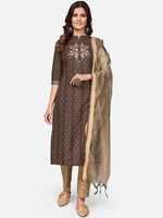 Thumbnail for Kalini Women Floral Embroidered Straight Kurta with Trousers & Dupatta - Distacart