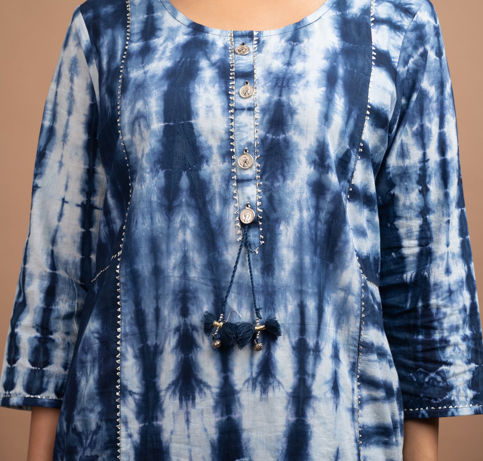 Kaajh Women's Blue Tie Dye Kurta - Distacart