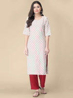 Thumbnail for Kalini Floral Printed Round Neck Kurta with Trousers - Distacart