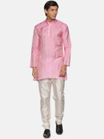 Thumbnail for Sethukrishna Men Pink Kurta with Churidar - Distacart