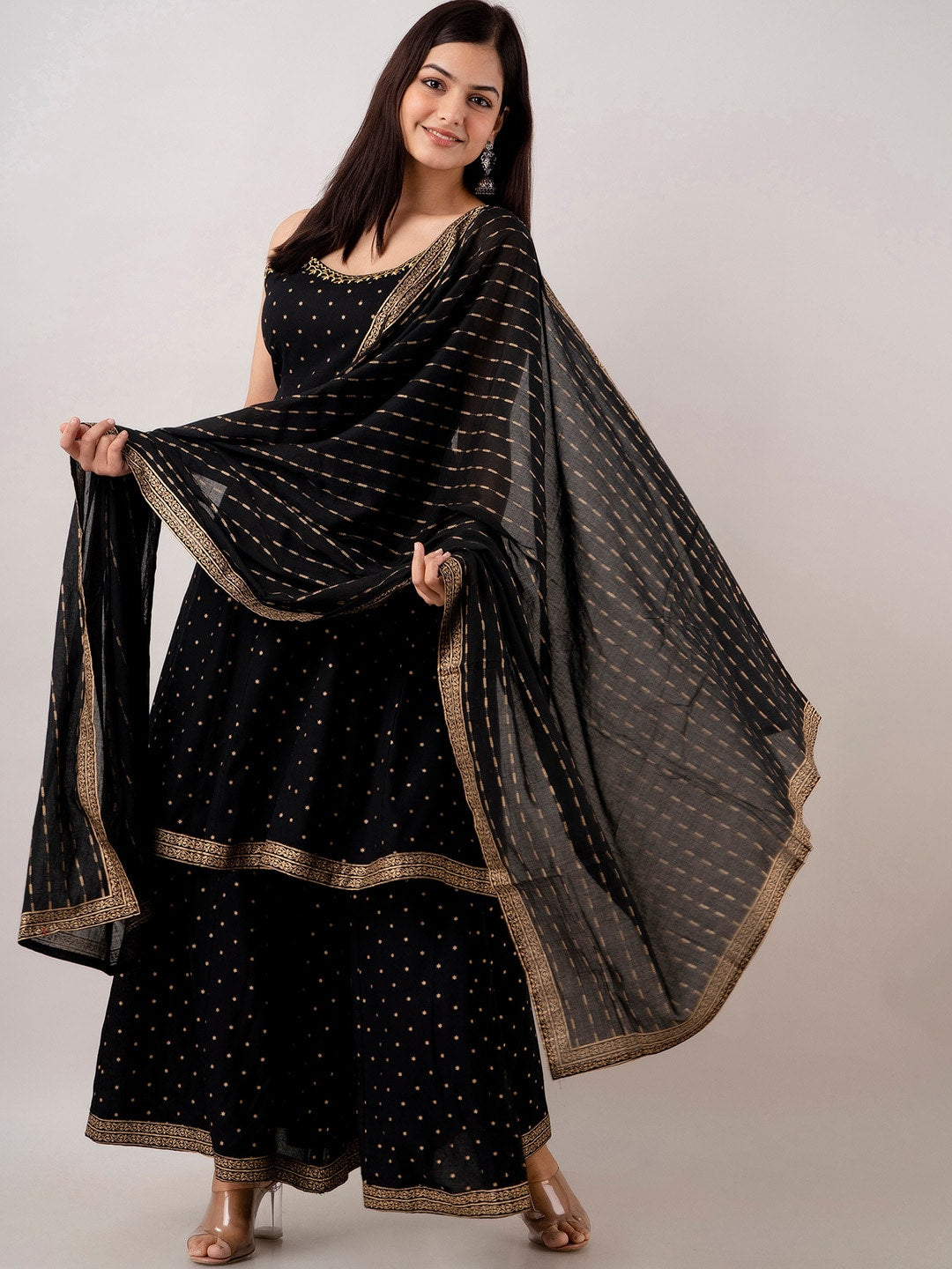 Kalini Women Embroidered Kurta With Sharara & Dupatta - Distacart