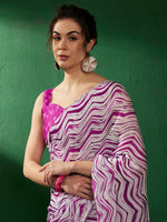 Thumbnail for Sangria Geometric Printed Embellished Satin Saree - Distacart