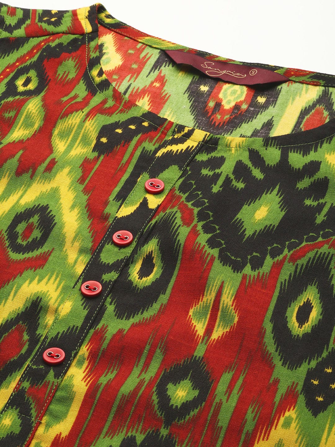 Sangria Women Ikat Printed Kurta - Distacart