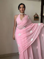 Thumbnail for Kalini Embellished Sequinned Detail Pure Georgette Saree - Distacart