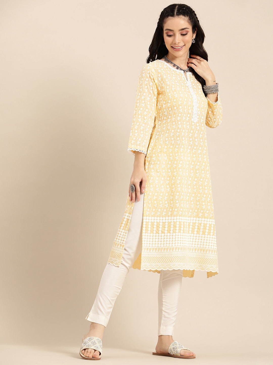 Sangria Women Ethnic Motifs Embroidered Kurta - Distacart