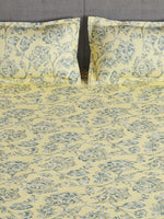Thumbnail for Story@home Arena Cream-Coloured & Grey Printed 180 TC Queen Bedsheet & 2 Pillow Covers - Distacart