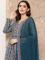 Thumbnail for Kalini Women Floral Printed Empire Pure Cotton Kurti with Palazzos & With Dupatta - Distacart