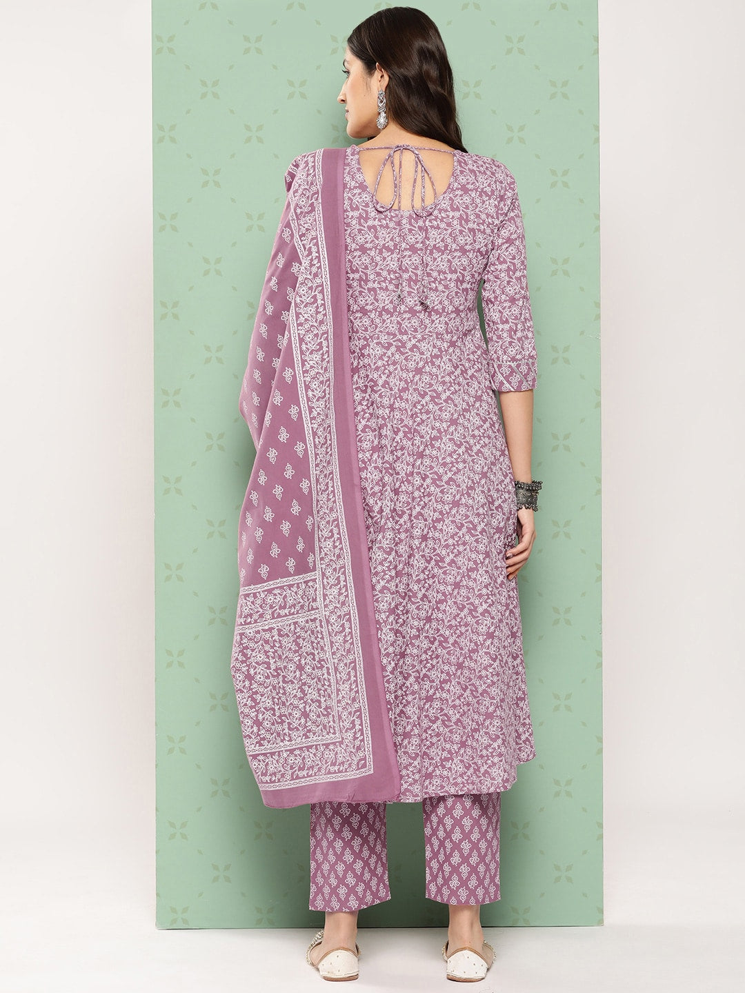 Kalini Women Ethnic Motifs Printed Empire Gotta Patti Kurta with Trousers & With Dupatta - Distacart