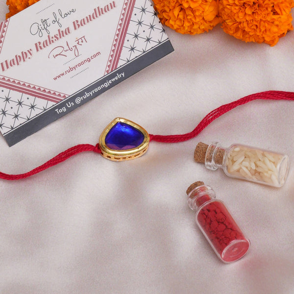 Designer kundan Rakhi - Ruby Raang - Distacart
