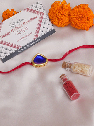Designer kundan Rakhi - Ruby Raang - Distacart