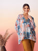 InWeave Women's Powder Blue Digital Print Kaftan Boho Top - Distacart