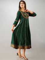 Thumbnail for Kalini Women Green Ethnic Motifs Embroidered Anarkali Kurta - Distacart