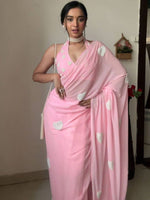 Thumbnail for Kalini Embellished Sequinned Detail Pure Georgette Saree - Distacart