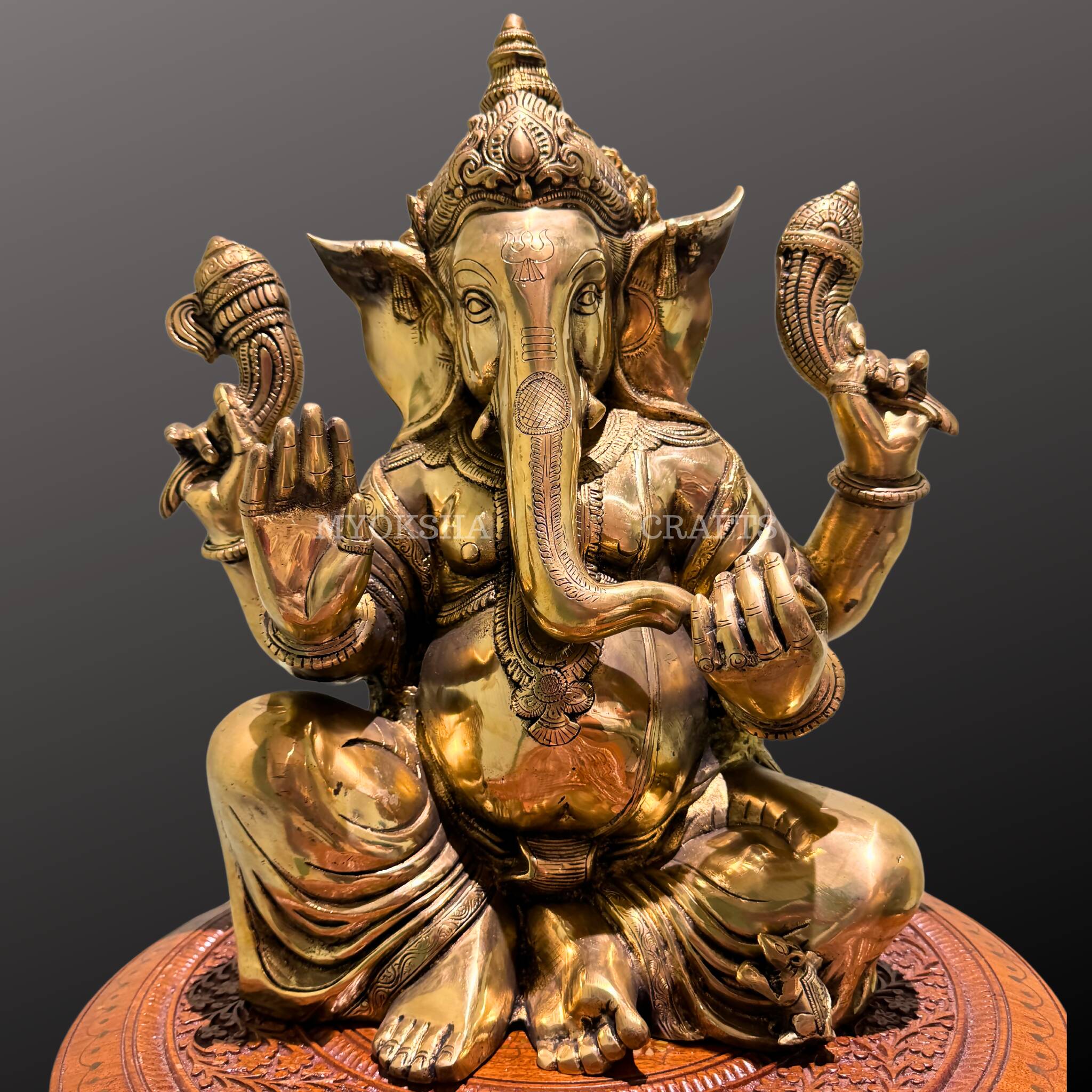 Brass Sitting Ganesha Statue - Distacart