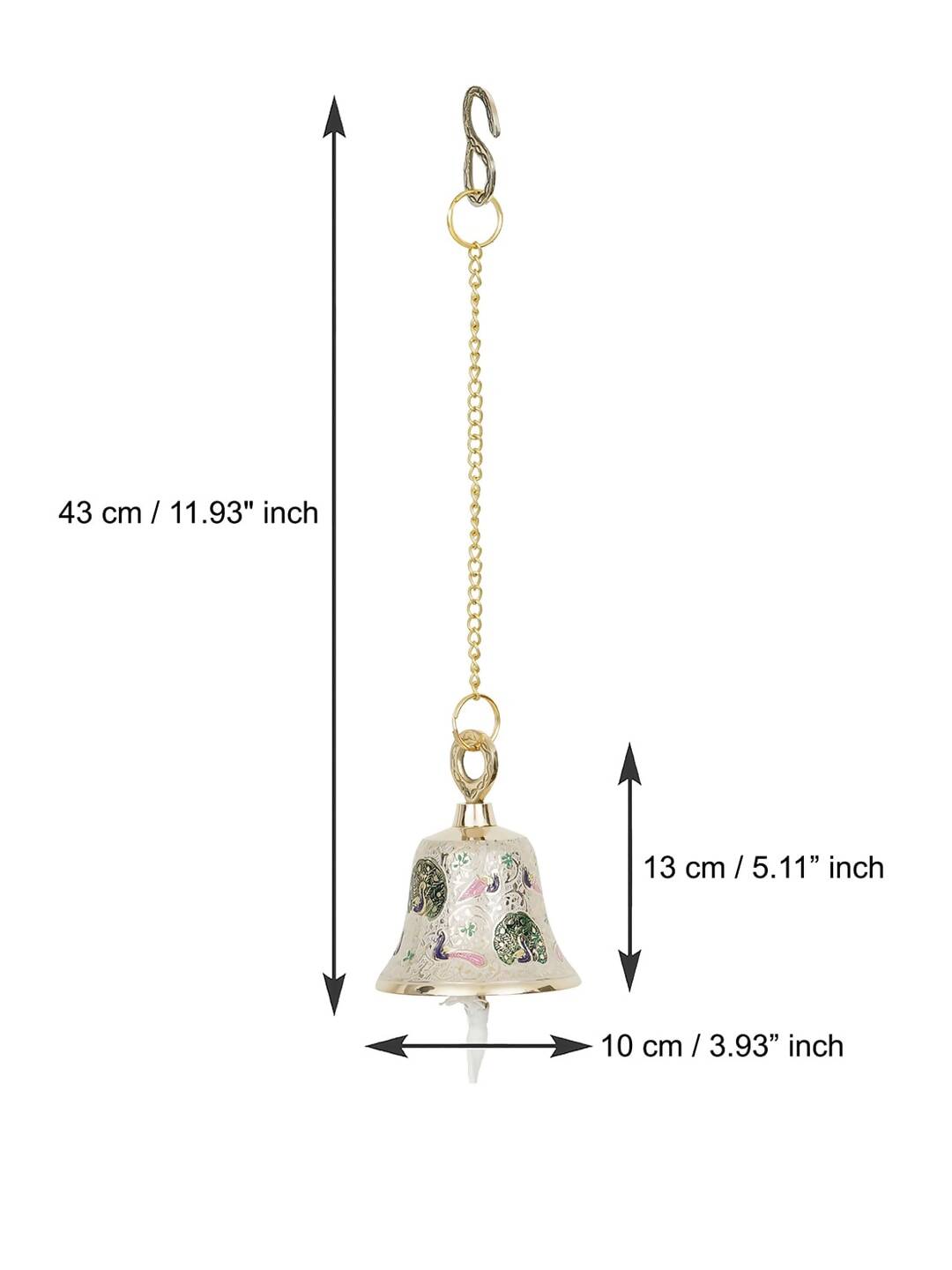 eCraftIndia Multicoloured Brass Hanging Pooja Bell Showpieces - Distacart