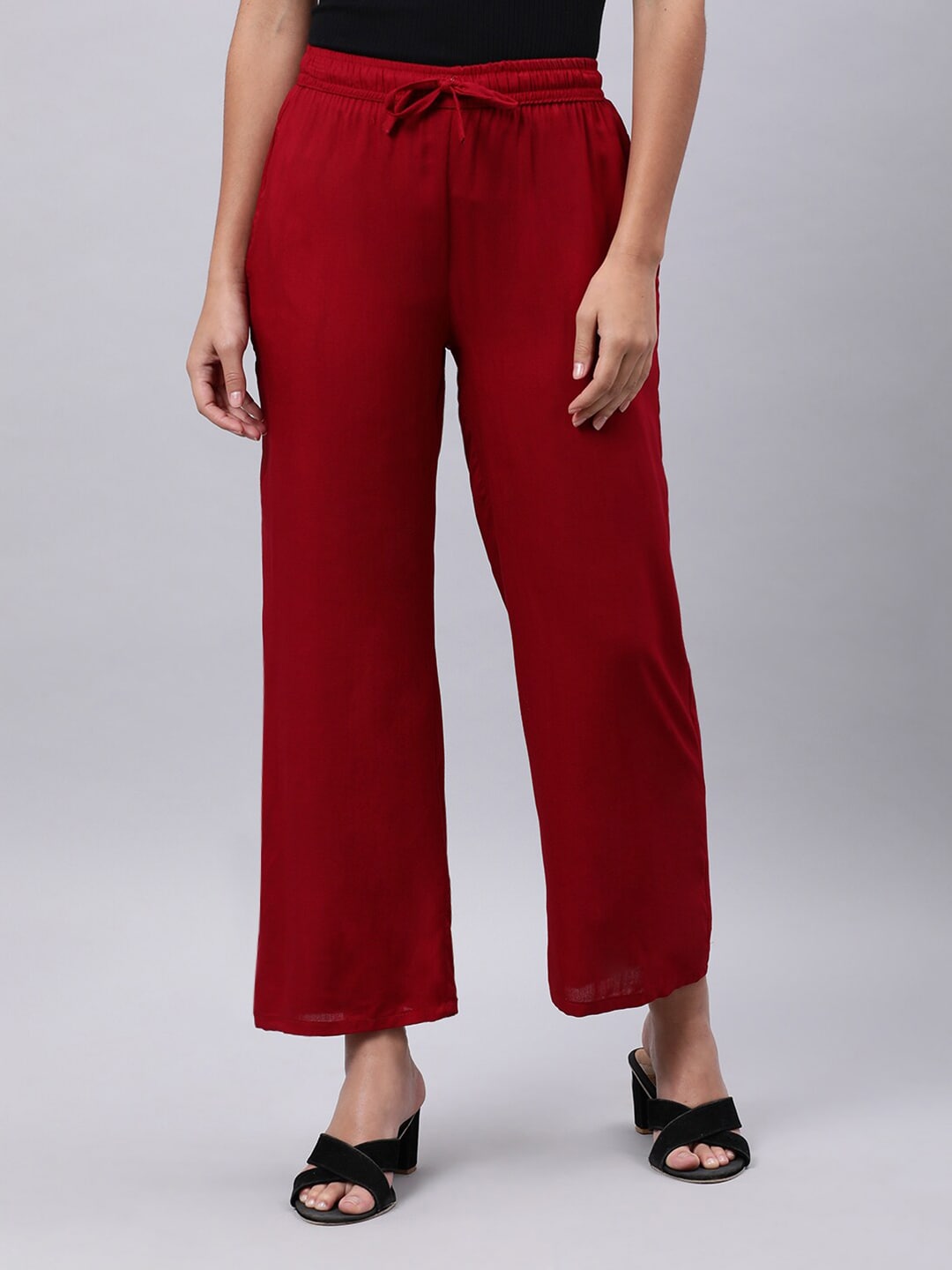 Souchii Maroon Liva Ethnic Palazzos - Distacart