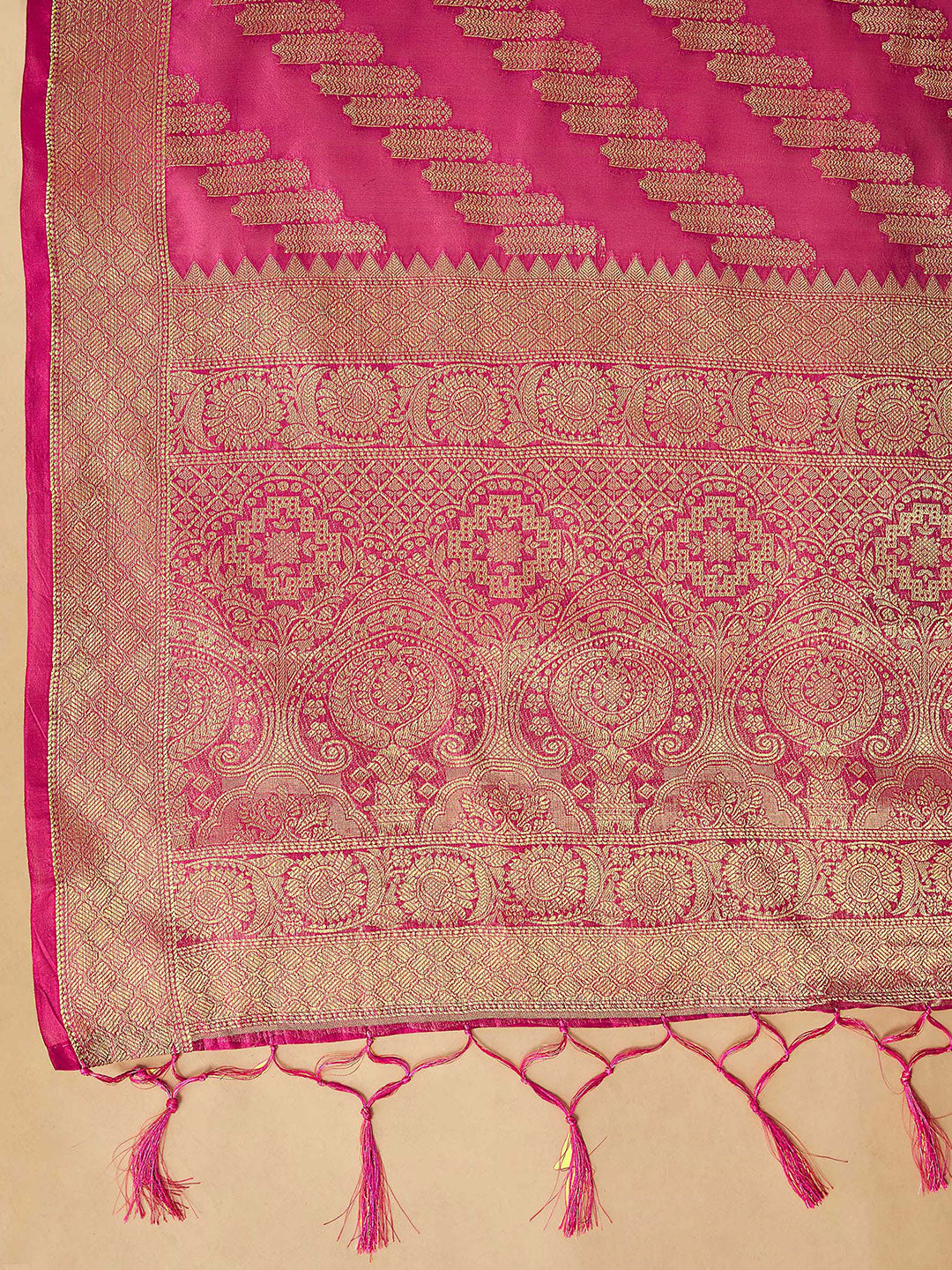 Sangria Ethnic Motifs Woven Design Organza Saree - Distacart