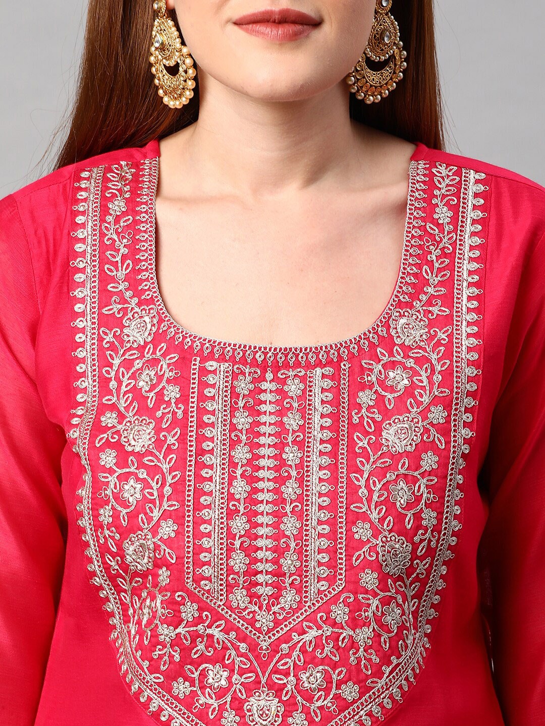 Kalini Women Floral Yoke Design Gotta Patti Kurta With Sharara & Dupatta - Distacart