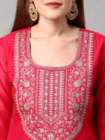 Thumbnail for Kalini Women Floral Yoke Design Gotta Patti Kurta With Sharara & Dupatta - Distacart