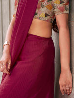 Thumbnail for Tikhi Imli Woven Design Tasselled Satin Jacquard Ready to Wear Saree - Distacart