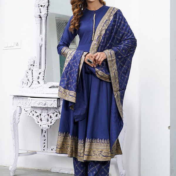 Kalini Ethnic Motifs Printed Anarkali Kurta with Trousers & Dupatta - Distacart