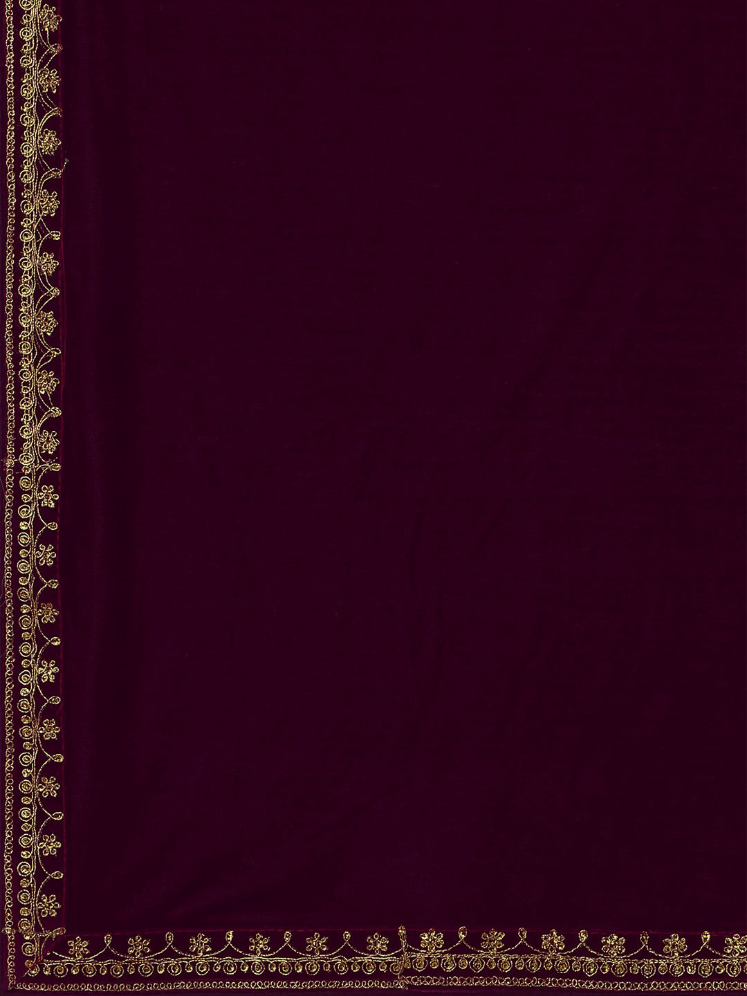 Kalini Embroidered Border Velvet Saree - Distacart