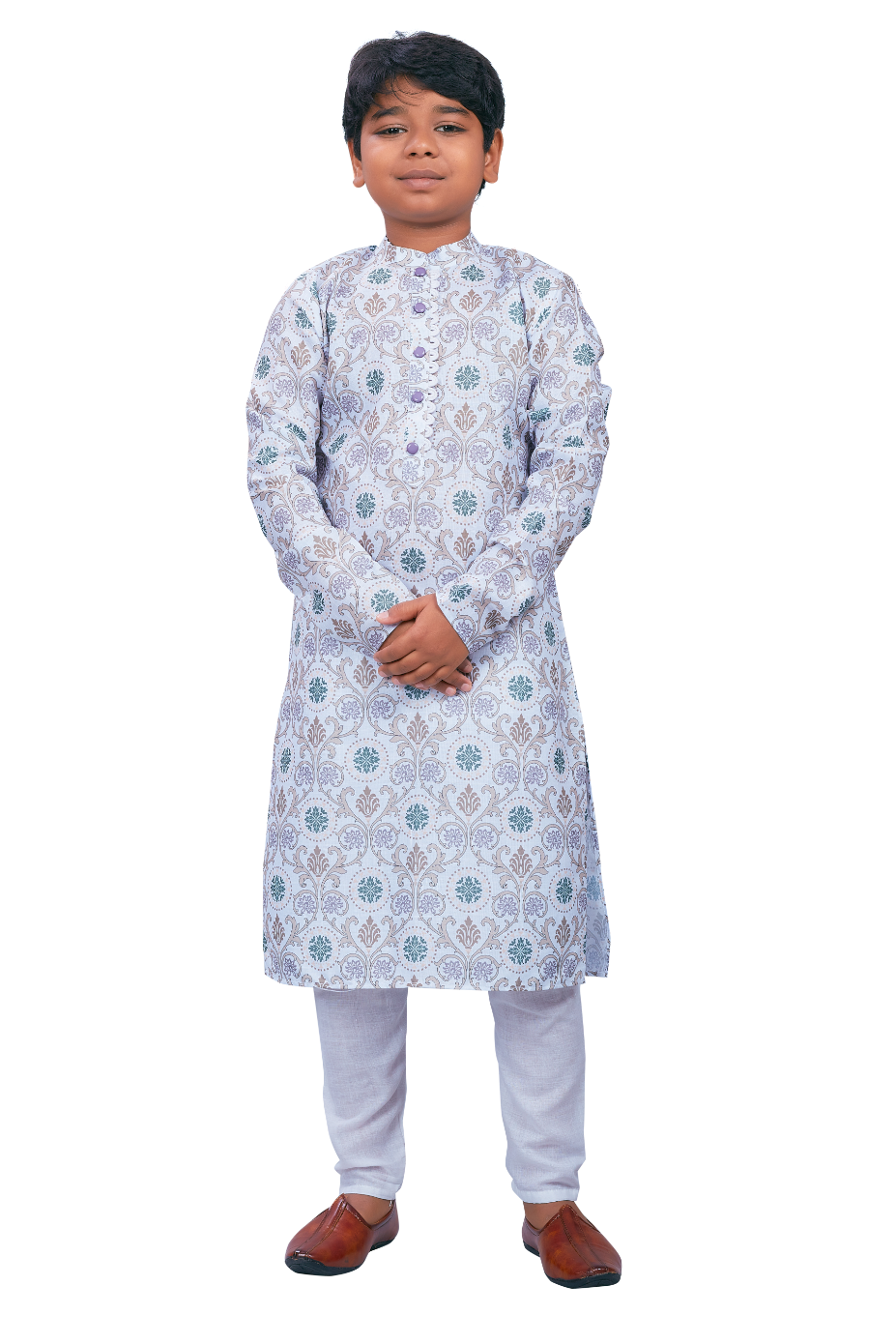 DEIANA'S Casual Designer Kurta Pyjama Set For Boys And kids (White With Multicolor) - Distacart
