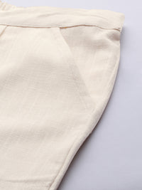 Thumbnail for Jaipur Kurti Women Off-White Cropped Trousers - Distacart