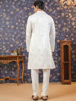 Thumbnail for House of Pataudi Embroidered Mirror Work Straight Kurta With Pyjama - Distacart