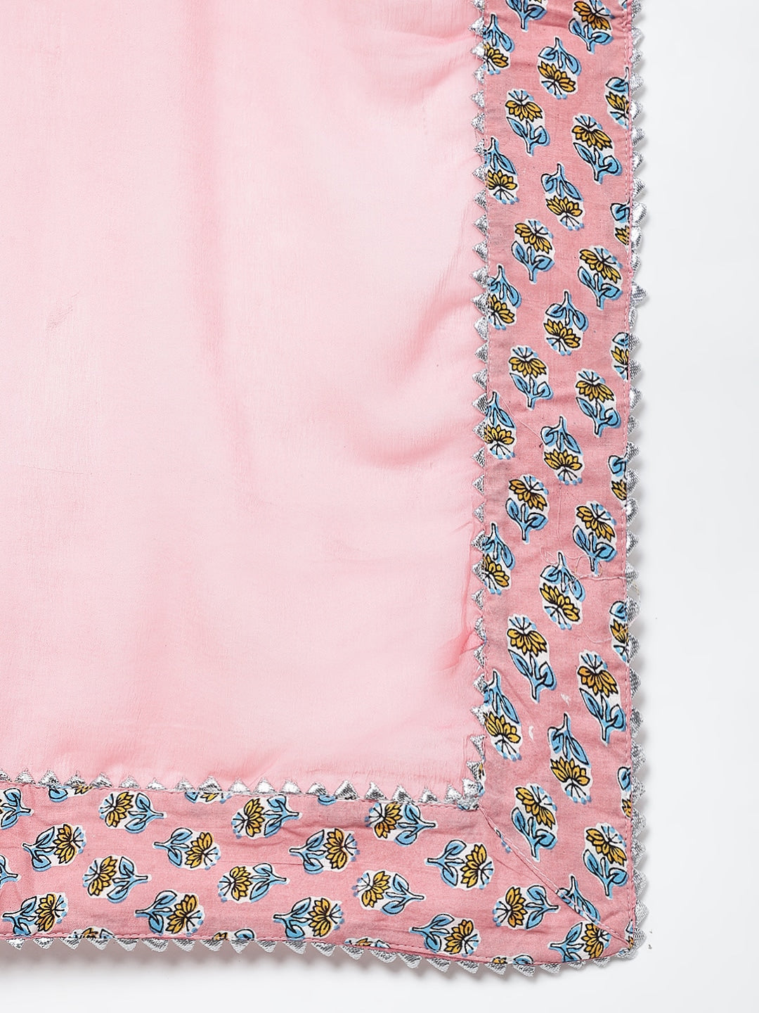 Khushal K Women Floral Printed Gotta Patti Pure Cotton Kurta with Palazzos & Dupatta - Distacart