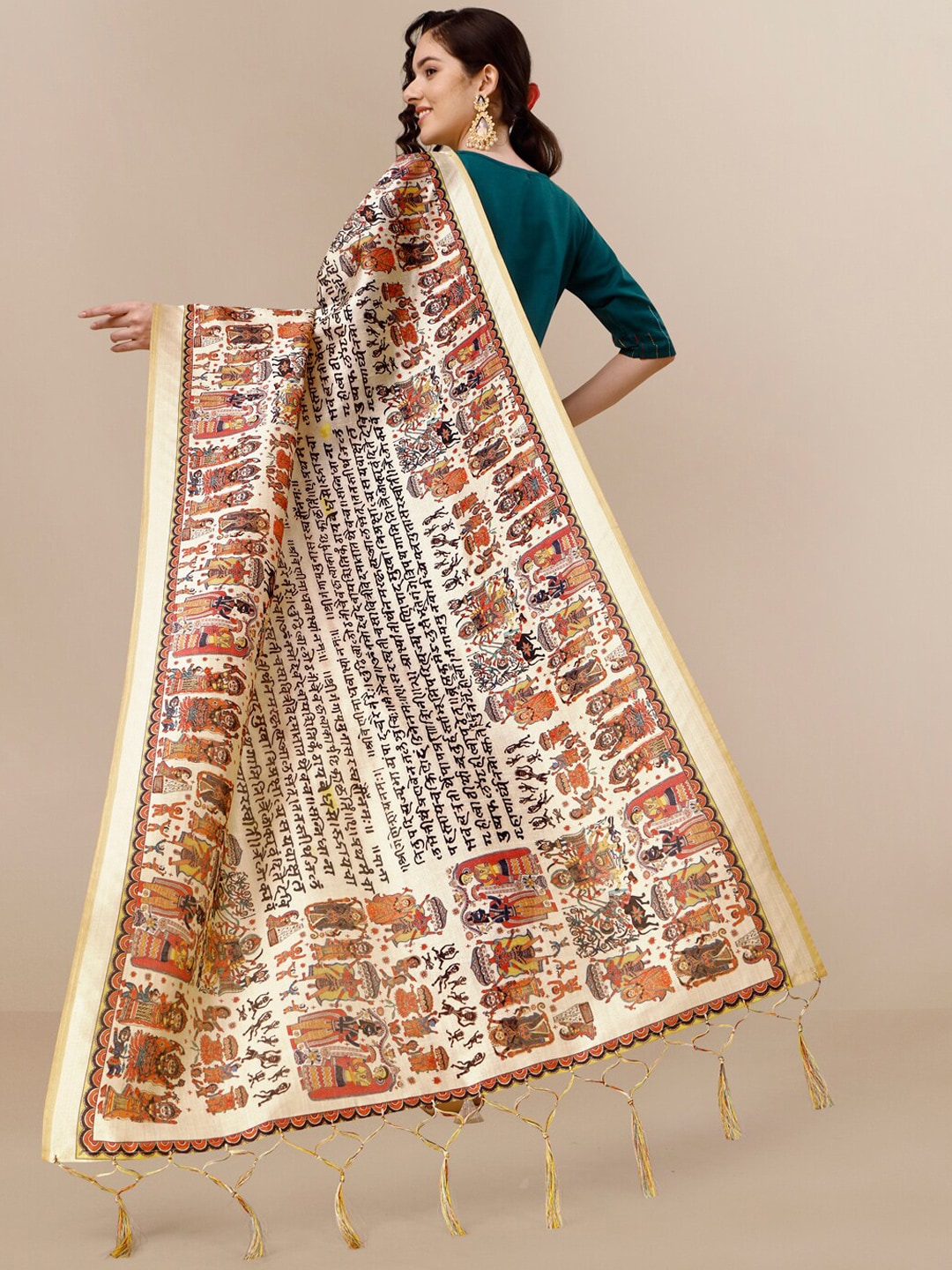 Kalini Yoke Design Thread Work Pure Cotton Kurta With Trousers & Dupatta - Distacart