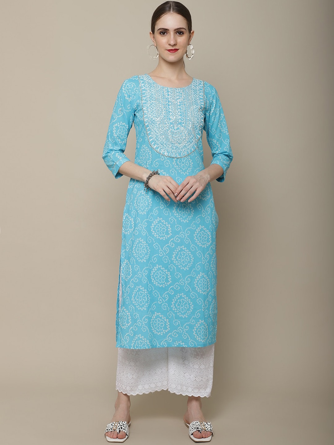 Sangria Women Bandhani Printed Kurta - Distacart