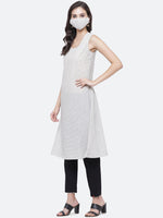 Thumbnail for Biba Women White Anarkali Cotton Kurta - Distacart