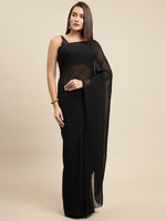 Thumbnail for Kalini Women Black Solid Saree - Distacart